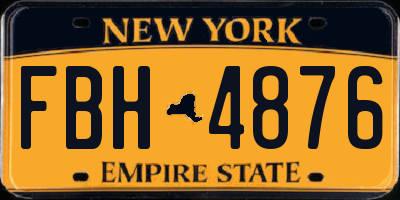 NY license plate FBH4876