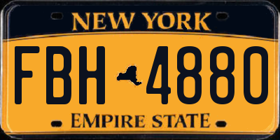 NY license plate FBH4880