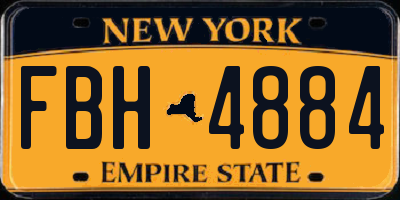 NY license plate FBH4884
