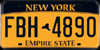 NY license plate FBH4890
