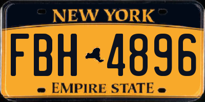 NY license plate FBH4896