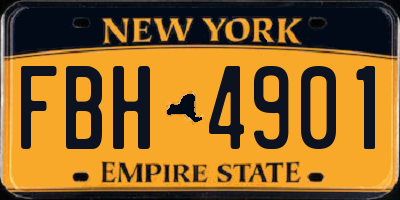 NY license plate FBH4901