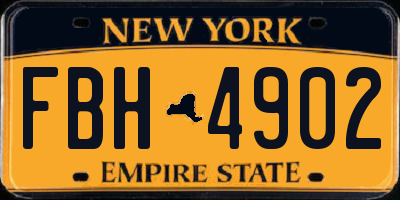 NY license plate FBH4902