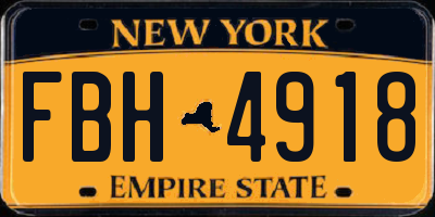 NY license plate FBH4918