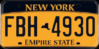 NY license plate FBH4930