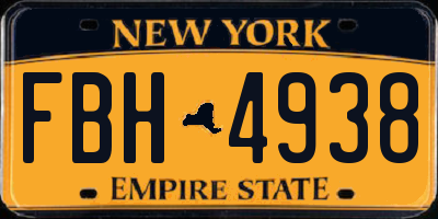NY license plate FBH4938