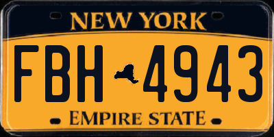 NY license plate FBH4943