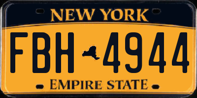 NY license plate FBH4944