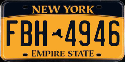 NY license plate FBH4946