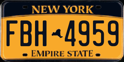 NY license plate FBH4959