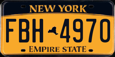 NY license plate FBH4970