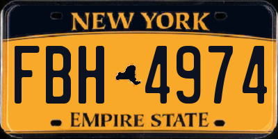 NY license plate FBH4974
