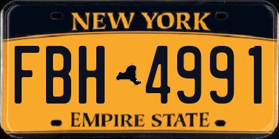 NY license plate FBH4991