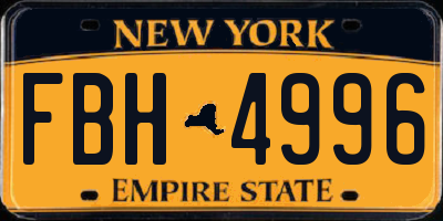 NY license plate FBH4996