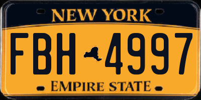 NY license plate FBH4997