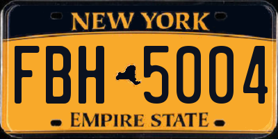 NY license plate FBH5004