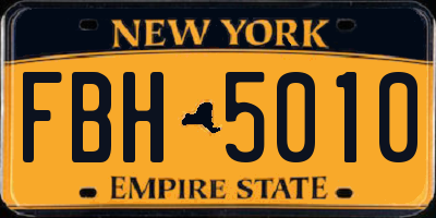 NY license plate FBH5010