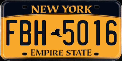 NY license plate FBH5016