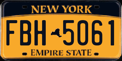 NY license plate FBH5061