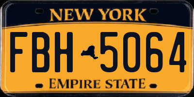 NY license plate FBH5064