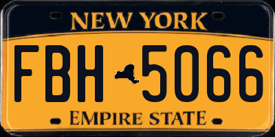 NY license plate FBH5066