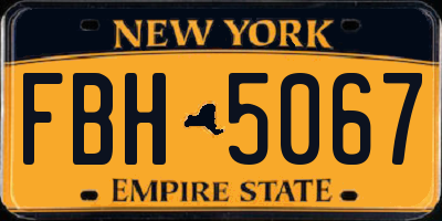 NY license plate FBH5067