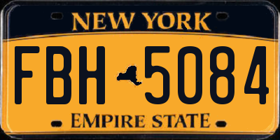 NY license plate FBH5084
