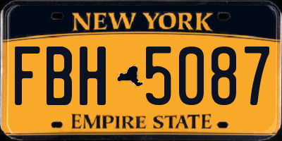 NY license plate FBH5087
