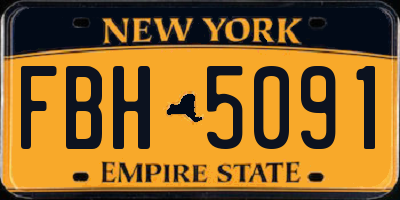 NY license plate FBH5091