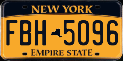 NY license plate FBH5096