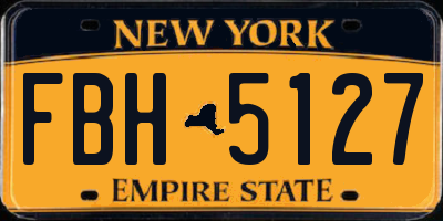 NY license plate FBH5127