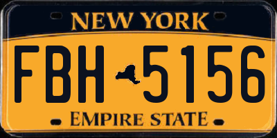 NY license plate FBH5156