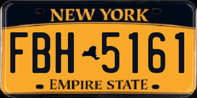 NY license plate FBH5161