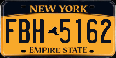 NY license plate FBH5162
