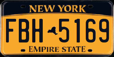 NY license plate FBH5169