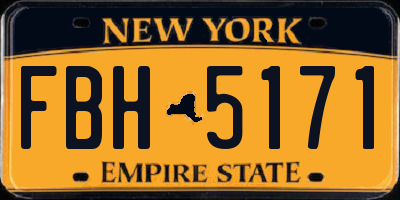 NY license plate FBH5171