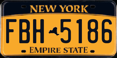 NY license plate FBH5186