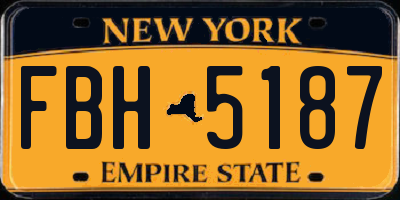 NY license plate FBH5187