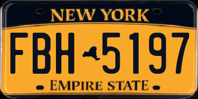 NY license plate FBH5197