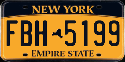 NY license plate FBH5199