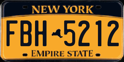 NY license plate FBH5212