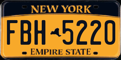 NY license plate FBH5220
