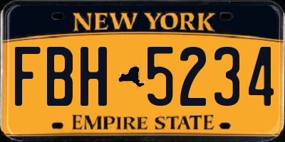 NY license plate FBH5234