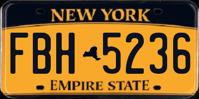 NY license plate FBH5236