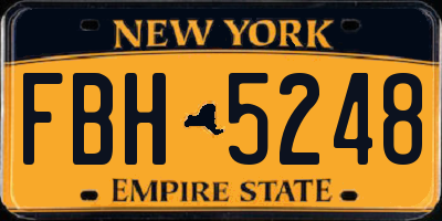 NY license plate FBH5248