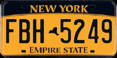 NY license plate FBH5249