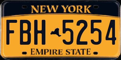 NY license plate FBH5254