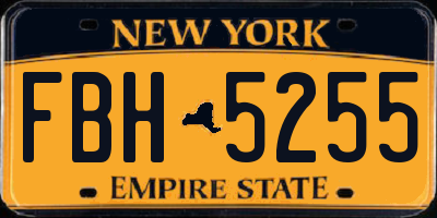 NY license plate FBH5255