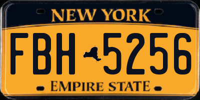 NY license plate FBH5256