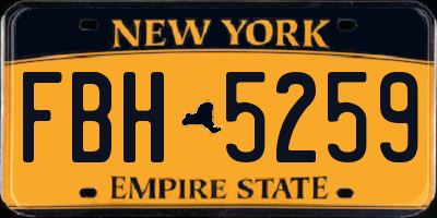 NY license plate FBH5259